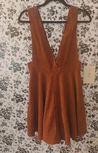 Frille Rose Burnt Orange Corduroy low cut A-line jumper